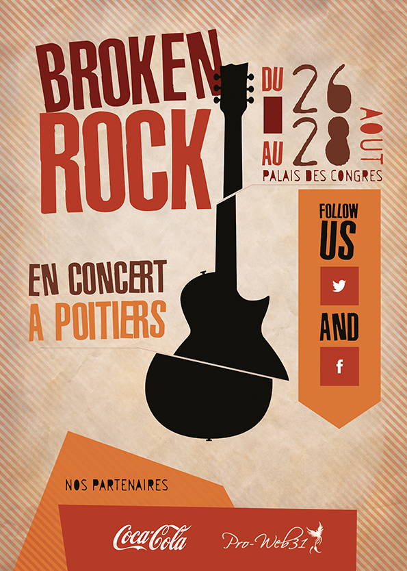 Affiche pur le concert du groupe Broken Rock.